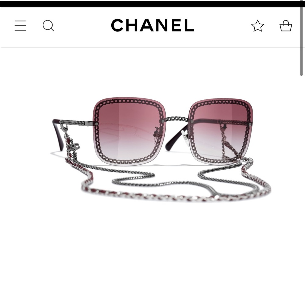 Chanel Sunglasses NWT Metal & Calfskin
Dark Silver